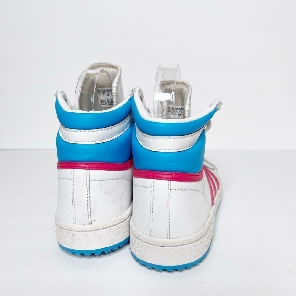 Rare Adidas Top Ten Hi Little Kids Style M25301 Pink Blue White Sneakers Sz 3.5 - Picture 3 of 6
